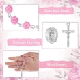 thumbnail image 4 of 30 piezas de rosario de bautismo, mini rosario, recuerdos de bautismo, rosarios de dedo para bautismo, cuentas en forma de rosa con 30 bolsitas de organza., 4 of 5