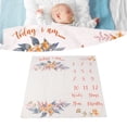 thumbnail image 4 of Manta de hitos para bebé, suave, cómoda, lavable, con estampado de flores, para accesorios de fotografía., 4 of 14
