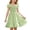 00-Green538, variant on WOYY Girls Casual Ruffle Sleeveless Dress Smocked Square Neck Midi Swing Dress, Sizes 5-14