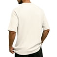 thumbnail image 4 of Havenx Henley Shirts for Men Waffle Short Sleeve Shirts 3 Button Solid Color Tees with Chest Pocket Lightweight Basic Loose Breathable Workout Pullover T-Shirts,Beige 3XL, 4 of 6