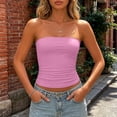 thumbnail image 2 of QGJZVUNL Sleeveless Womens Summer Tops Strapless Cropped Tube Tops Basic Backless Summer Clothes Size S, 2 of 7