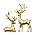 thumbnail image 2 of 2Pcs Christmas Reindeer Figurines Decorations Resin Sitting & Standing Deer Statues Elk Figurine for Home Table Decor Wine Cabinet (Golden), 2 of 6