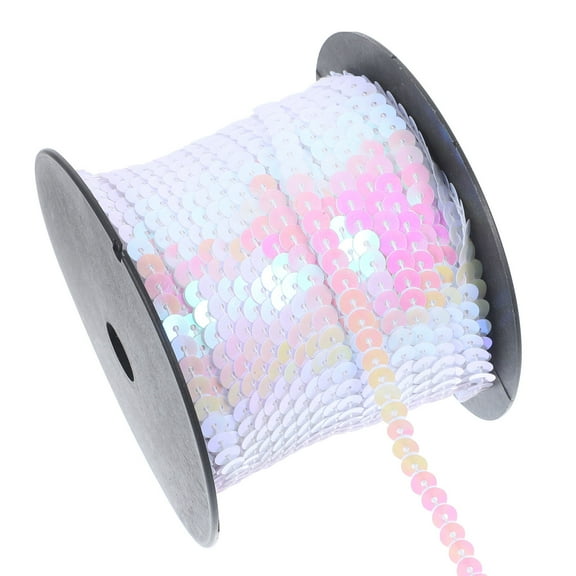 White PVC Round Sequins for Decoration 1 Roll of Hand Sewing Sequins DIY Crafts