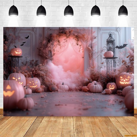 Hallowe Photography Backdrop Castle Wall Door Interior Sce Pumpkins Flowers Baby Kids Portrait Photo Background r Props