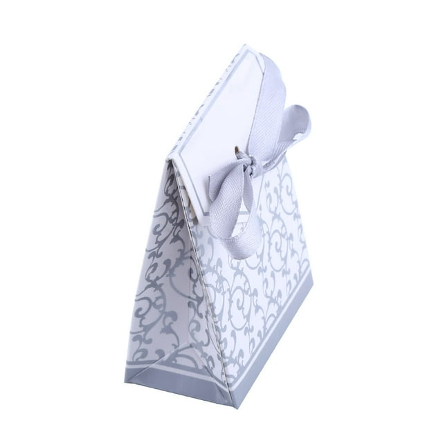 Wedding Candy Bags with Ribbon Design 10PCS Paper Favor Boxes Adhesive Seals for Wedding Party Favors 2.6 X 1.2 X 3.4 Inches
