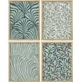 thumbnail image 2 of PixonSign Framed Wall Art Teal and Grey Botanical Pattern Prints, Set of 4 Abstract Floral Paintings, Nature Wilderness Wall Décor, Vintage Retro Adhesive Canvas Posters - 8"x10" Natural, 2 of 5