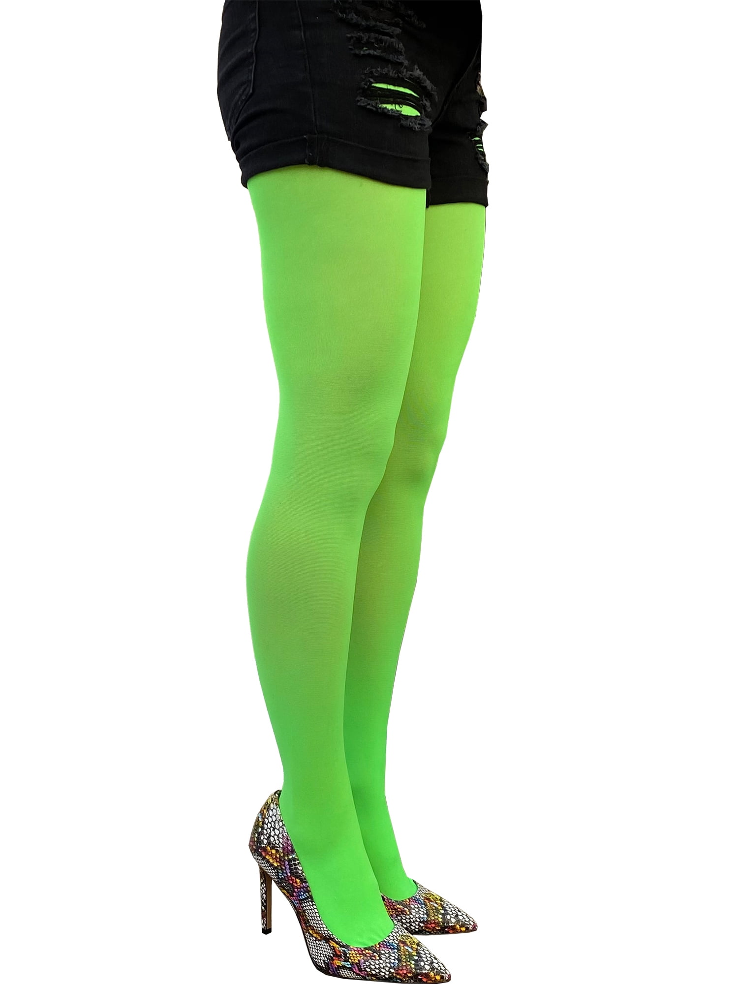 ledelse lejlighed papir Lime Green Opaque Full Footed Tights, Pantyhose for Women - Walmart.com
