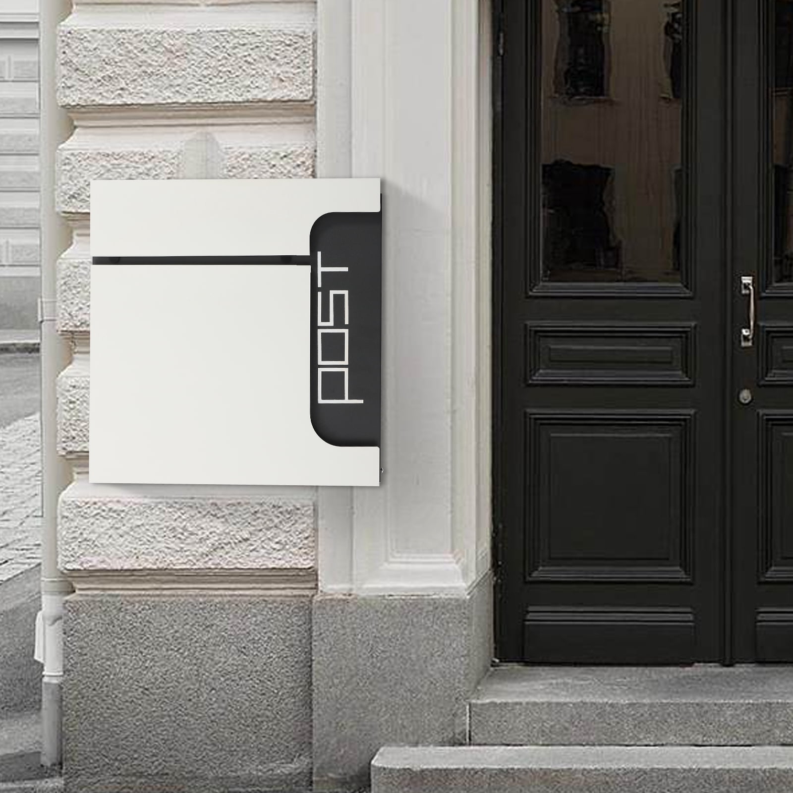 Wall Mounted Mailbox, 14 * 4 * 14In Large Capacity Locking Mailbox for Outside, Modern Metal Post Box for Newspapers,Letters