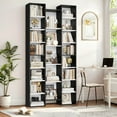 thumbnail image 6 of Homfa 21-Cube Bookcase, 71’’ Tall Wooden Bookshelves with Adjustable Shelves, Triple Wide CD Display Storage Organizer Shelf for Home Office, Black+White, 6 of 10