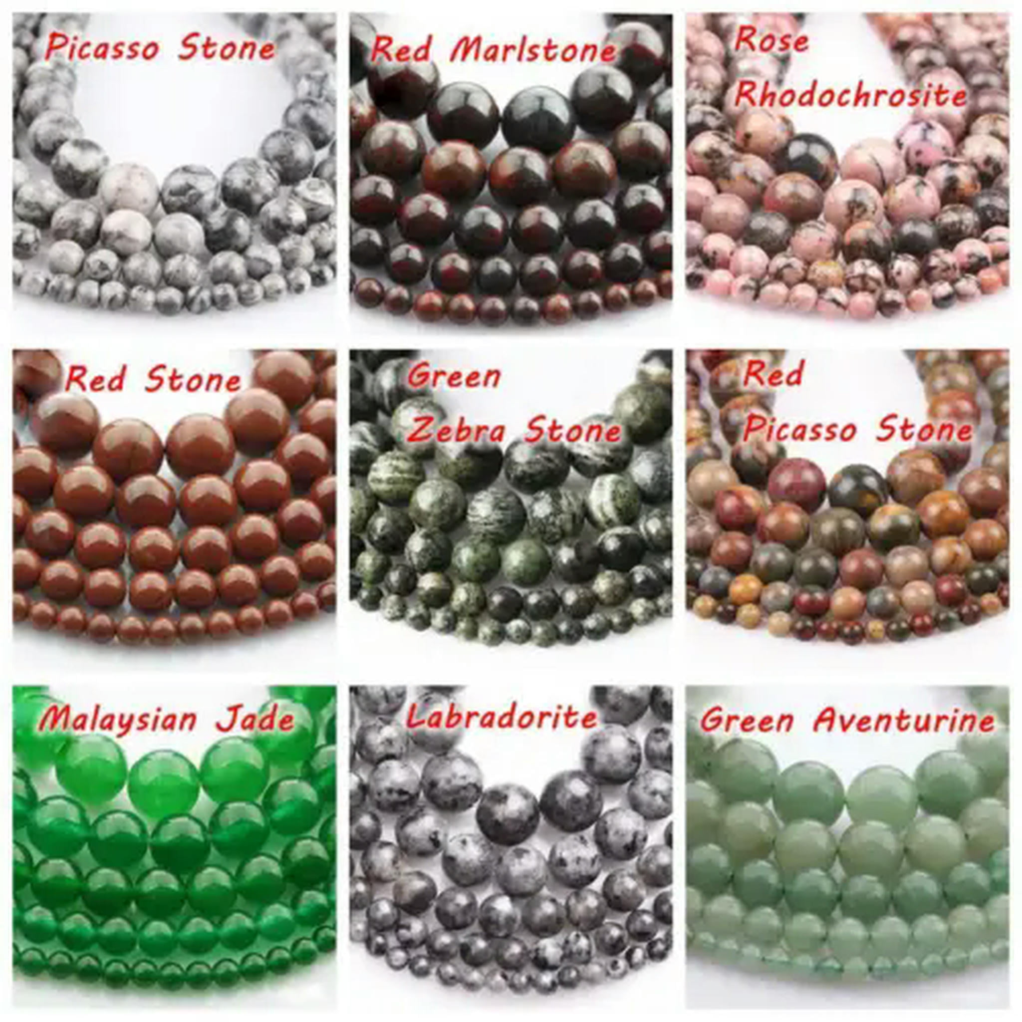 U8MO 15" Strand Natural Stone Rock Gemstone Round Beads 4mm 6mm 8mm 10mm 12mm-Amethyst-12mm