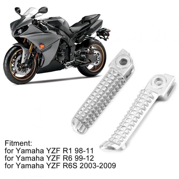 Reposapiés de Motocicleta, 1 Par de Clavijas de Reposapiés Delanteras de Motocicleta de Repuesto para YZF1000 R1 YZF600 R6 FZR600 para Reposapies Moto R6 Fussrasten Reposapiés de Motocicleta for hlyjo EOTVIA No