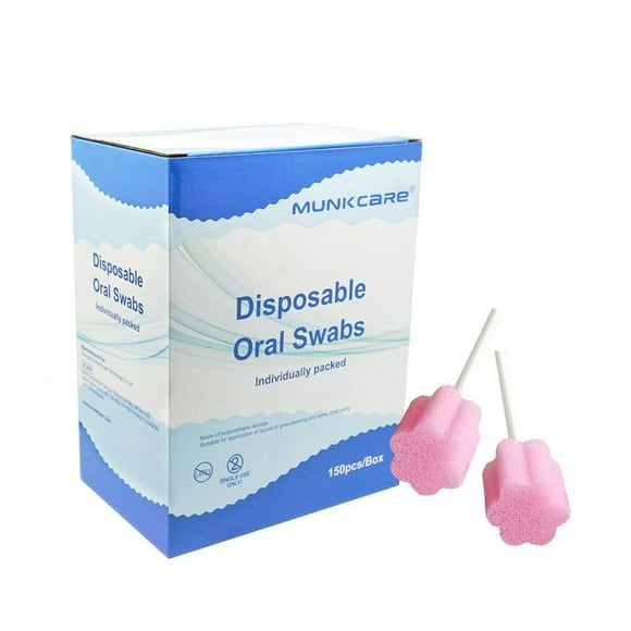 50/100pcs Disposable Oral-Care Sponge Swab Tooth Cleaning Mouth Swabs L3G9