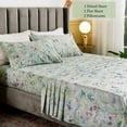 thumbnail image 4 of Queen's House Sheets Butterfly Bird Print Bed Sheet Collection Set-Queen,R, 4 of 5