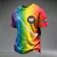 thumbnail image 3 of Havenx Patriotic T Shirts for Men Short Sleeve Rainbow Print Shirt Crewneck American Flag Design T-Shirts 250 Year American Anniversary Freedom Tees,Green 3XL, 3 of 4