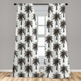 thumbnail image 5 of Ambesonne Palm Tree Curtains, Retro Growth Nature, Pair of 28"x95", Dark Brown White, 5 of 5