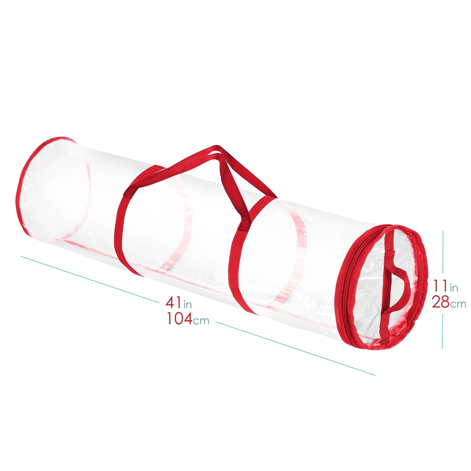 Hearth & Harbor Holiday Christmas Wrapping Paper Storage Bag Fits Up to 22 Rolls of 40", Red