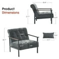 thumbnail image 3 of MCombo Set of 2 Modern Accent Chairs, Chenille Upholstered Armchair, Ergonomics Lounge Chair for Living Room HQ417(Dark Grey), 3 of 9
