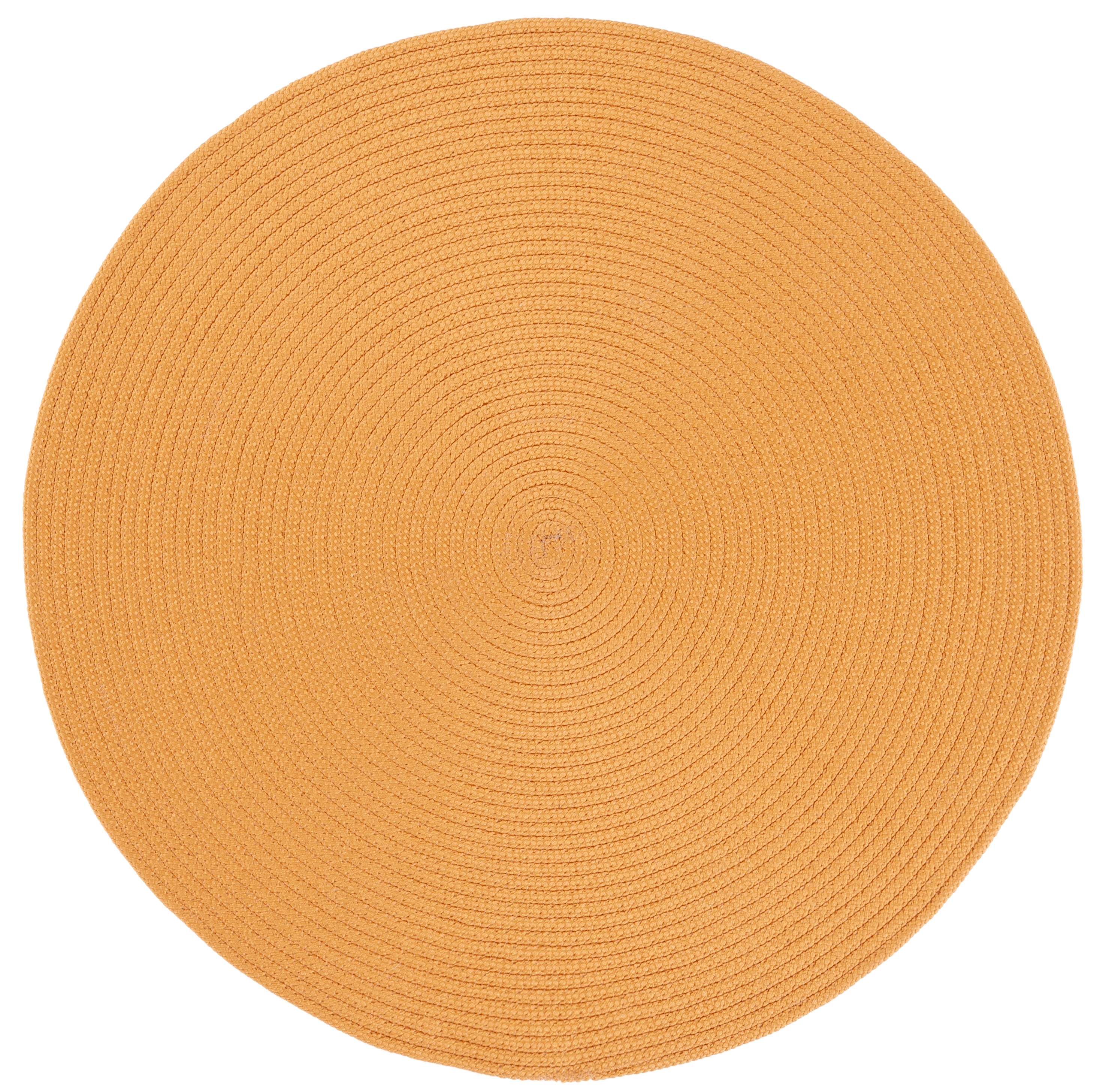 SAFAVIEH Braided Kader Solid Reversible Area Rug, Mustard, 4' x 4' Round
