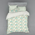 thumbnail image 2 of Ambesonne Abstract Bedding Set 3 Pcs, Dots and Circle Motifs, Twin, Tan White and Sky Blue, 2 of 3