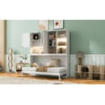 thumbnail image 4 of Twin Size Wall Murphy Bed with Top Cabinet, Shelves, Space Saving Foldable Bed with Light & USB, White, 4 of 24