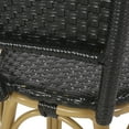 thumbnail image 4 of Cortina Wicker and Aluminum Outdoor 29.5 Inch Barstools, Set of 4, Black and Bamboo Finish, 4 of 8