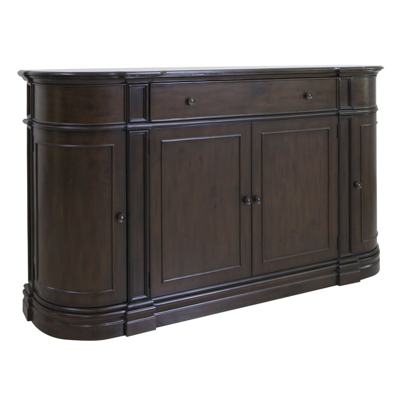 Crestview Collection Wood Curved Credenza in Espresso