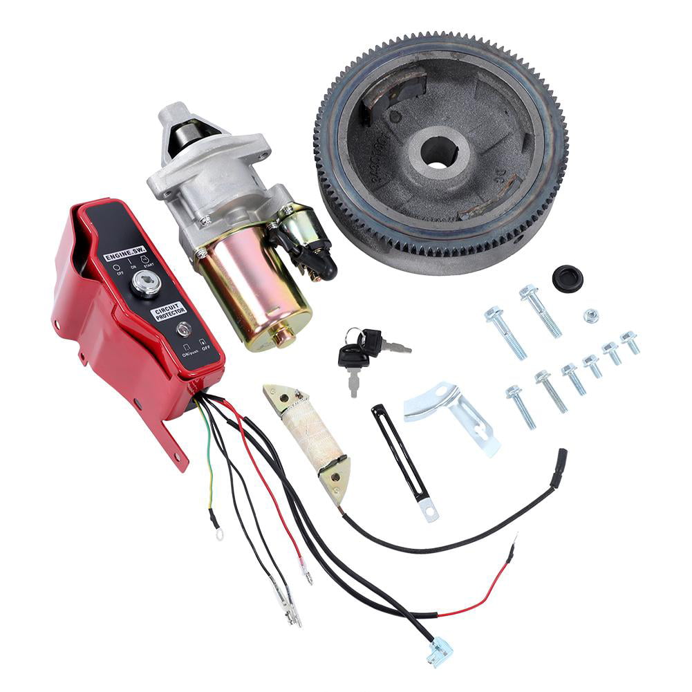 Mgaxyff Electric Start Kit Starter Motor Flywheel Control Switch Box