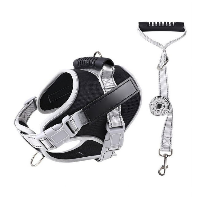 Reflective Dog Harness With Leash, Adjustable Dog Harness With Handle Pet Chest Harness Soft Padded Vest For Outdoor Walking