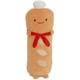 thumbnail image 1 of Simulación De Baguette Francesa Tostada En Forma De Rodajas Almohada De Felpa Con Bufanda Roja, Cojín De Respaldo Lumbar Suave Juguete De Peluche De Comida Divertida (baguette A) H, 1 of 5