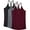 57# 3Pack:Black+Gray+Red wine, variant on Womens Yoga Tank Tops Racerback Athletic Workout Strap Camisole Shirts,Black+Gray+White,US Size M