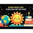 thumbnail image 4 of Inspirational Motivational Quote Banner with Sun Globe Pencils and Books Background Decor for Classroom Party Event School Decorations Celebration Gathering, 4 of 8