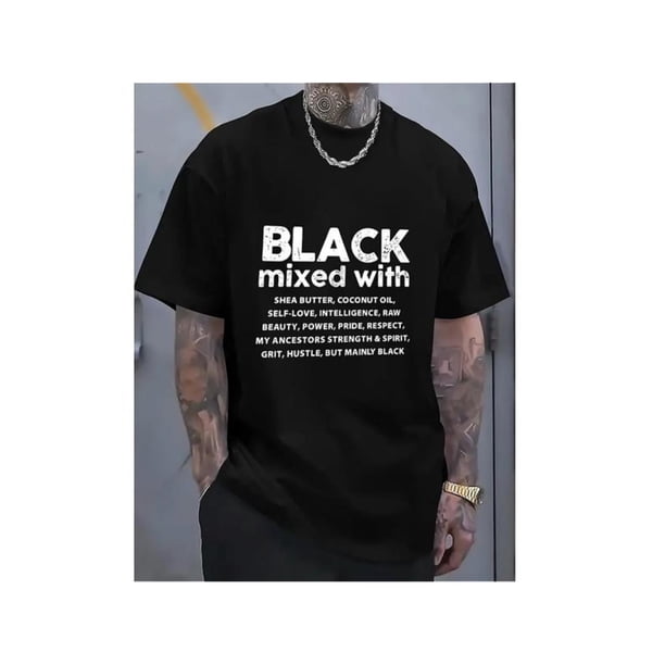 BLACK Print, Men's Graphic Design Crew Neck Novel T-shirt, Casual Comfy Tees Tshirts For Summer, Men's Clothing Tops For Daily Vacation Resorts Tee For Adult, Men, Women, Teen, Teenager, Adolescent,