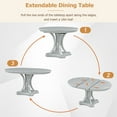 thumbnail image 6 of Harper & Bright Designs Farmhouse Dining Set for 4, Wood Kitchen Extendable Round Dining Table Set with 4 Upholstered Chairs, Antique Gray, 6 of 17