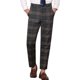 thumbnail image 1 of Pantalones de vestir para hombre Inspire Chic, plano al frente, elástico, de cuadros, 30 negro, 1 of 7
