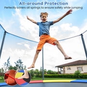 Gymax 12FT Trampoline Spring Cover w/Split Design Waterproof Surface EPE Foam Padding Multicolor