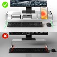 thumbnail image 3 of Acrylic Monitor Stand for Full Keyboard Wide Riser with Storage Shelf and Phone Holder Desktop Organizer for Laptop Printer Screen (Clear), 3 of 7