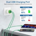thumbnail image 7 of USB C Charger Fast Charging, 2.1A Dual Port Type C Charger Block with 2pcs Type C Cable 6FT, USB C Brick Cube Wall Charger Adapter Plug Charger Station Power Base Phone Charger Cords, Green, 7 of 7