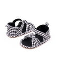 thumbnail image 5 of Shoes For Babies Baby'S New Summer Toddler Shoes Wear Non-Slip Breathable Sweatproof Plaid Bow Soft Soled Cloth Shoes Shoes Baby Toddler Girls Boys, 5 of 8