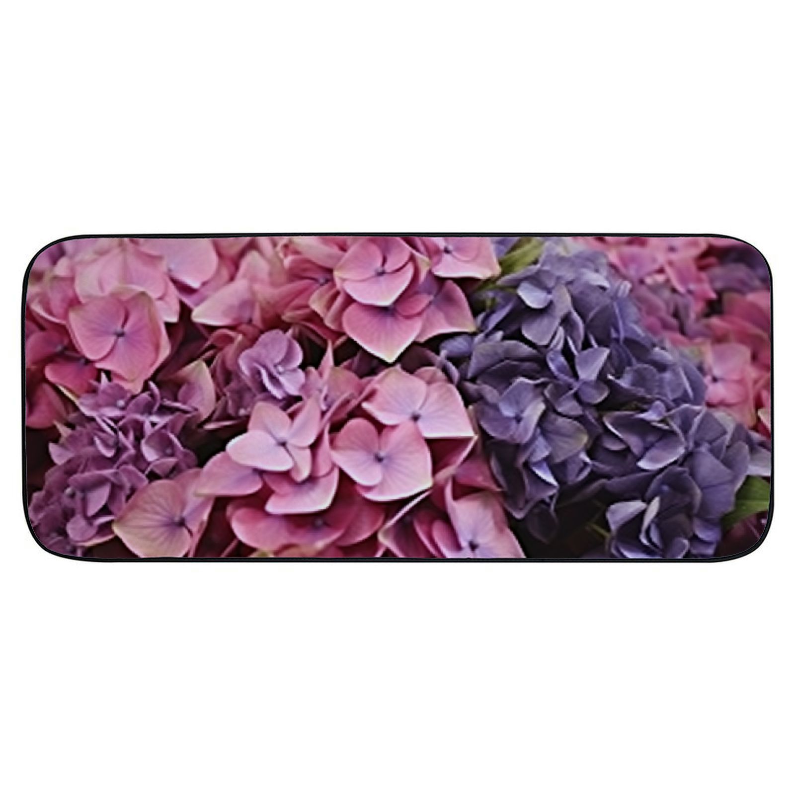 Qinduosi Decorative Door Mat, Door Mat with Non-Slip Rubber Backing, Easy Cleaning, Traps Dirt, for Entry, Patio, Garage - Purple Pink Hydrangea Flower Blossom Cluster 19.68*47.24 in