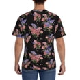 thumbnail image 3 of Vsdgher Bouquet Print Men's Dry Fit Mesh Athletic Shirts Moisture Wicking Tennis T-Shirt Tops, 3 of 9