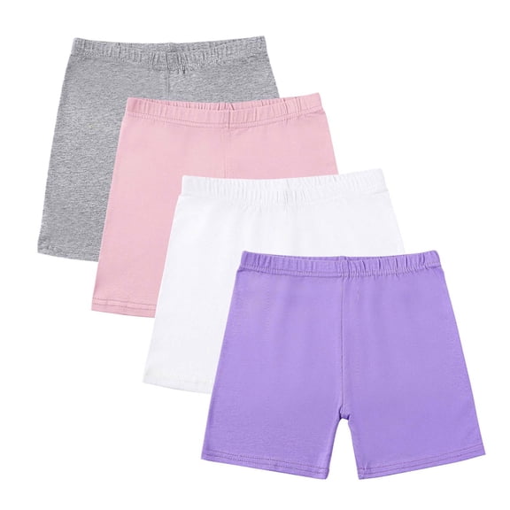 Tranfacy Toddler Girls 5-14 Years Shorts Solid Elastic Waist Comfortable Casual Classic Loose Half Pants 4 Piece Set