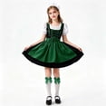 thumbnail image 5 of Kids Lace Maid Oktoberfest Costume Dress, Short Sleeve Girls Summer Festival Casual Apparel Dresses for Little Girls 3-11 Years Green 7-8 Years, 5 of 9