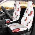 thumbnail image 3 of XMXT 2Pcs Car Seat Cover Decor Protector, Colorful Christmas Socks Front Seat Covers for Cars SUVs, Universal Fit, 3 of 9