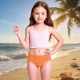 thumbnail image 7 of Qicasul Girls Swimwear Two Piece Swimsuits Upf 50+ Sun Rash Guard Swim Shorts For Toddler Kids Beach Pool Casual Orange,120, 7 of 7