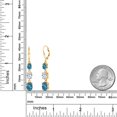 thumbnail image 6 of Gem Stone King 18K Yellow Gold Plated Silver London Blue Topaz 3 Stone Dangle Earrings for Women (6.20 Cttw, Gemstone November Birthstone, Oval 8X6MM, 7X5MM and 6X4MM), 6 of 6