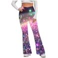 thumbnail image 2 of Womens Pants Flared Pants Solid Color Tight Fitting Hip Shaping Yoga Pants, 2 of 5