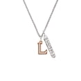thumbnail image 2 of Delight Jewelry Rose Goldtone Crystal Initial - L - Silvertone Sisters Best Friends Forever Bar Charm Necklace, 23", 2 of 4