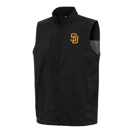 Men s Antigua Black San Diego Padres Brisk Full-Zip Vest