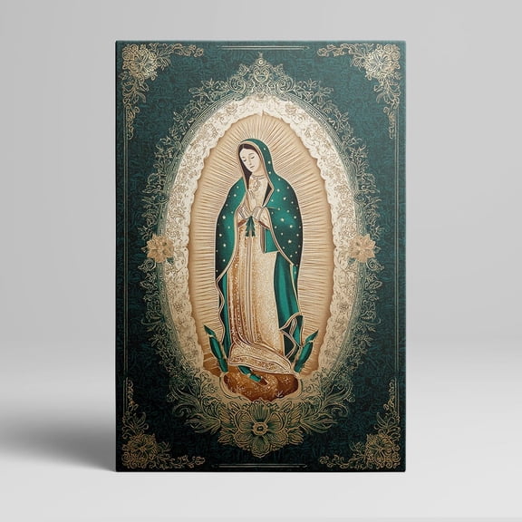 1pc Virgin of Guadalupe Framed Canvas Wall Art, Intricate and Ornate Decor room hanging Wall Picture Decor for Home Gifts, living room, bathroom, bedroom, kitchen wall art decor canvas wall art