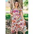 thumbnail image 2 of Trendy Floral Print Plus Size Dress - Comfortable A-Line Style for Summer Events - [ZhiHiMeRi] | (US 22W-24W)3X, 2 of 12